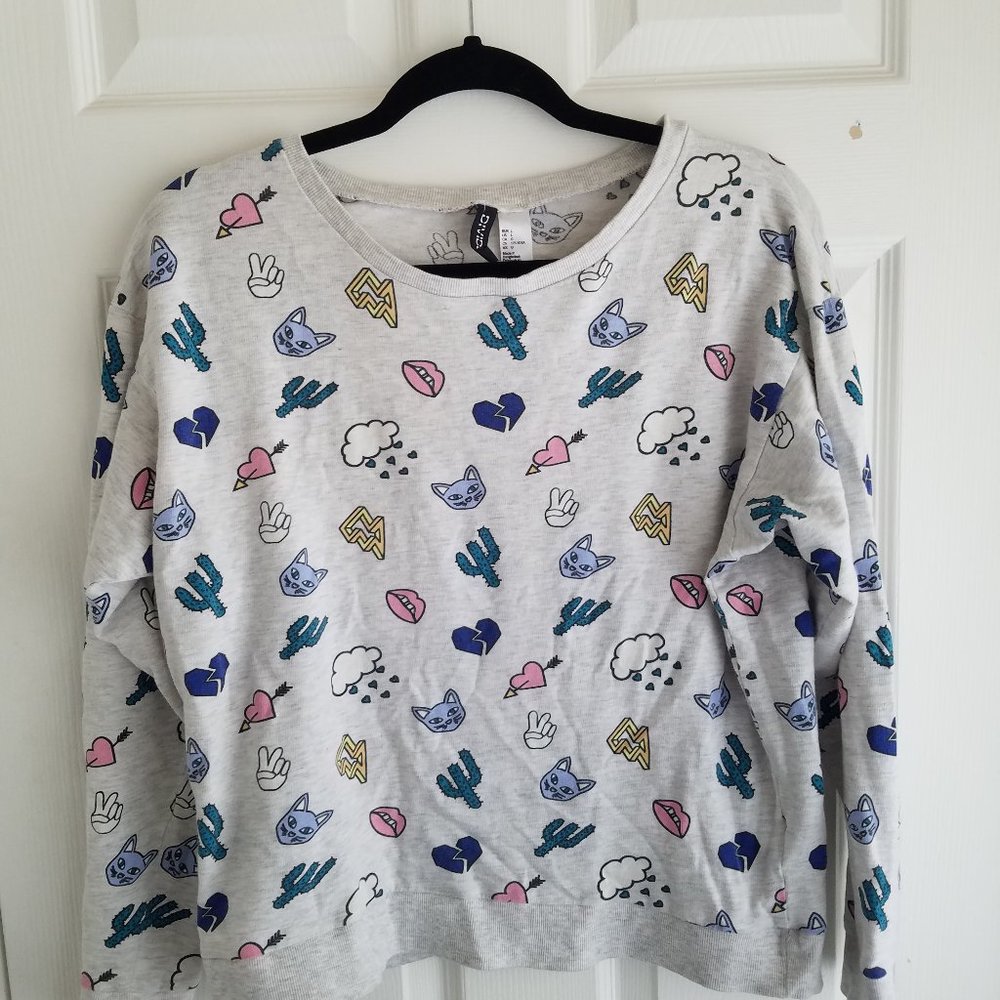 80's print sweatshirt